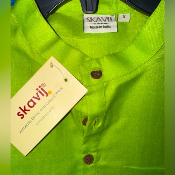 SKAVIJ Men's Tunic Viscose Casual Short Kurta Shirt, Small, NWT - Picture 8 of 8